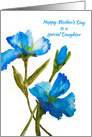 Mothers Day for Daughter Blue Watercolor Irises card