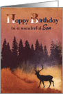 Birthday For Son Wilderness Scene with Deer Silhouette card
