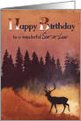 Birthday For Son in Law Wilderness Scene with Deer Silhouette card