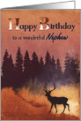 Birthday For Nephew Wilderness Scene with Deer Silhouette card