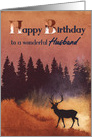 Birthday For Husband Wilderness Scene with Deer Silhouette card