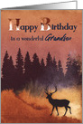 Birthday For Grandson Wilderness Scene with Deer Silhouette card