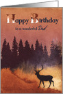 Birthday For Dad Wilderness Scene with Deer Silhouette card