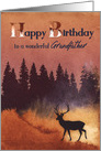 Birthday For Grandfather Wilderness Scene with Deer Silhouette card