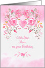Birthday Wishes for Mum with Watercolor Potted Plants & Flowers card