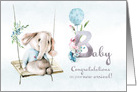 Congratulations New Arrival Baby Elephant on Swing card