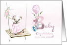 Congratulation New Parents on New Arrival Baby Girl Badger on Swing card