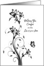 Sympathy for Loss of Son Black and White Floral card