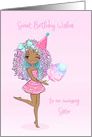 Birthday For Sister Sweet and Sassy Young Adult with Dark Skin card