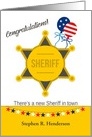 Congratulations Becoming Sheriff Badge and Patriotic Balloons card