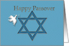 Happy Passover Star of David with White Dove card