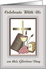 Priest Ordination Invitation, Communion Symbols card