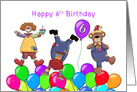 Sixth Birthday Funny Clowns card