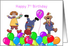 Seventh Birthday Silly Clowns card
