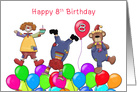 Eighth Birthday Clowns card