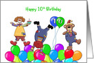 Tenth Birthday Funny Clowns card