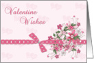 Valentine Pink Flowers Hearts card