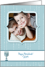 Hanukkah, Blue, Menorah Photo Card