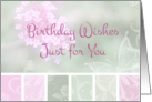 Soft Pink Green Floral, Birthday Wishes card