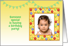 Colorful Dots Frame Birthday Photo Invitation card