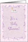 Pink Purple Polka Dots Baby Shower Invitation card