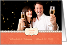 Tangerine Cream Lace Save the Date Announcement Photo Card