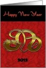 Happy Chinese New Year, Gold Dragon card