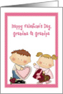 Little Kids, Valentine, Grandma and Grandpa, Heart, Flower card