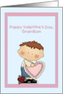 Grandson, Valentine, Little Boy, Heart, Flower card