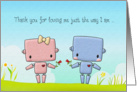 Valentine’s Day, Cute Robot Couple card