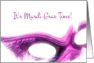 Mardi Gras, Purple Mask, Feathers Invitation card