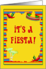 Fiesta, Sombrero, Cocktails, Chili Peppers Invitation card