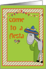 Donkey, Cactus, Stripes Fiesta Invitation card