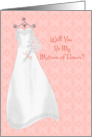 Wedding Gown, Peach, Matron of Honor Invitation card