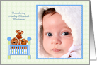 Zoo Animals, Crib, Baby Photo Announcement card