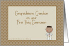 Congratulations, Holy Communion, Grandson, Dark-Skinned Boy card