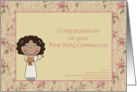 Congratulations, Holy Communion, Dark-skinned Girl card