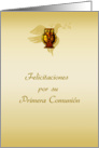 First Communion Chalice, Dove, Spanish Congratulations card