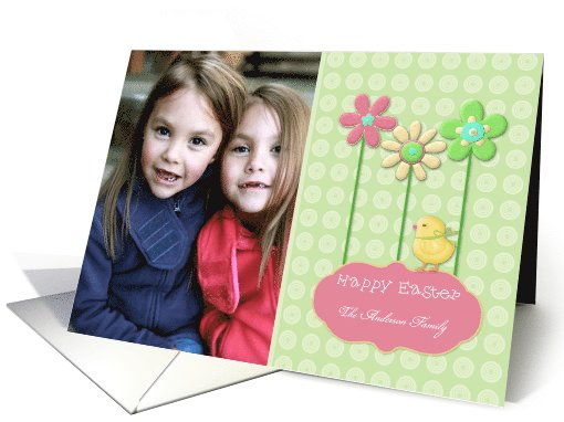 Spring Flowers, Chick, Easter Photo card (1036925)