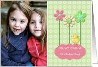 Spring Flowers, Chick, Easter Photo Card