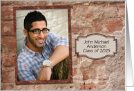 Brick Look Photo Graduation Announcement card