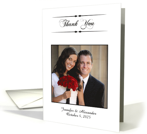 Elegant Black and White Thank You Photo card (1073730)