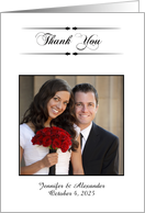 Elegant Black and White Thank You Photo Card