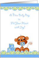 Baby Boy Monkey, Congratulations card