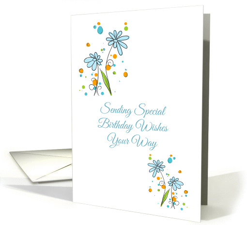 Blue Flower Garden, Special Birthday Greeting card (1118610)