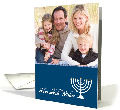 White Menorah Hanukkah Photo card (1119736)