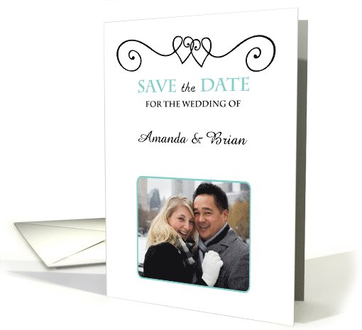 Two Hearts Scroll Save the Date card (1122880)