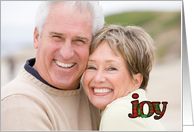 Plaid and Holly Joy Text, Holiday Photo Card