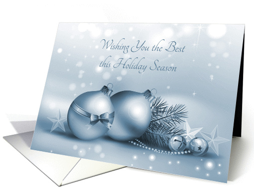Blue Sparkle Holiday Ornaments card (1126390)