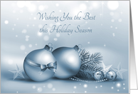 Blue Sparkle Holiday Ornaments card
